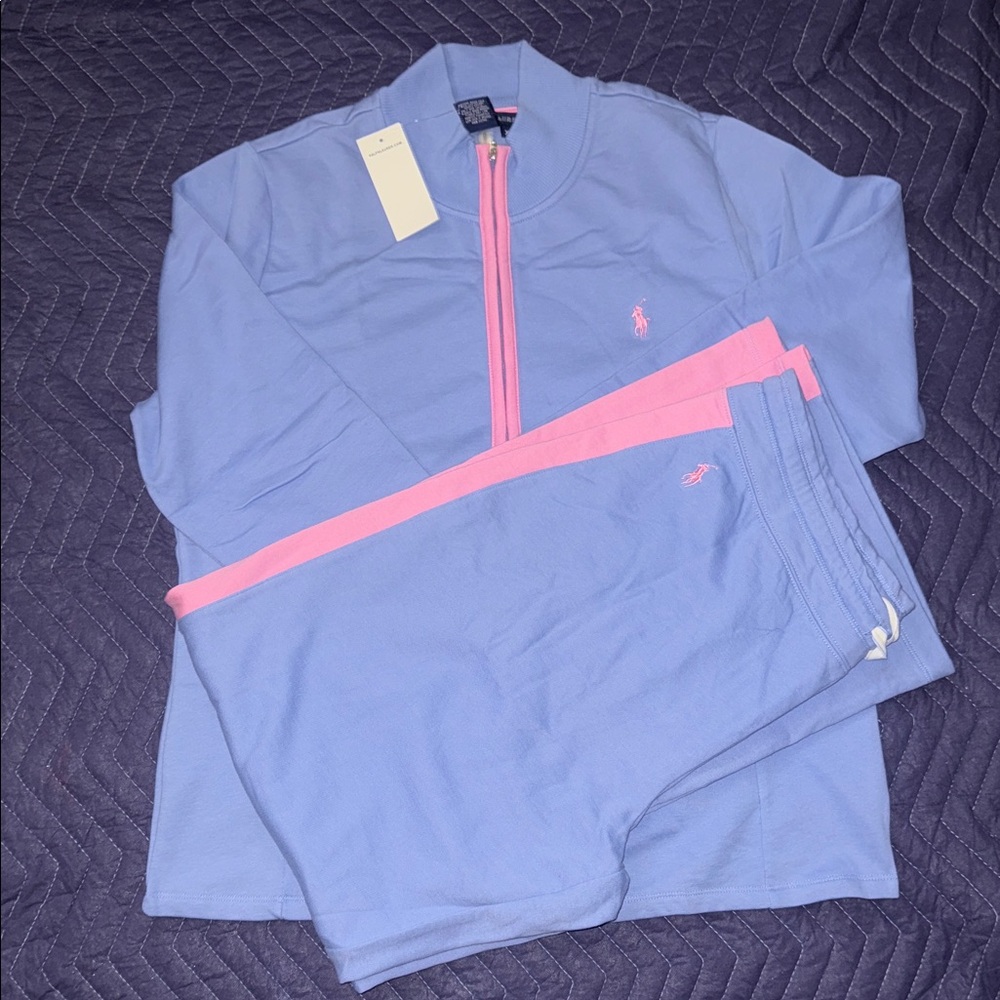 Ralph Lauren Blue and Pink Tracksuit